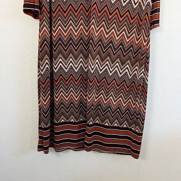 Mlle Gabrielle Womens Shift Retro Zig Zag Midi Dress Women Plus Size 3X Chevron - Picture 9 of 12